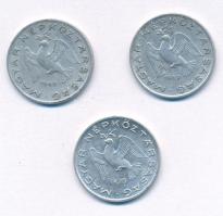 1969. 10f Al (A "0" belső átmérője nagyobb) (2x) + 1975. 10f Al (nagyobb méretű évszám) T:...