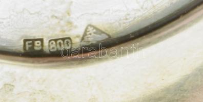 Ezüst(Ag) tálca, jelzett, 17×11 cm, nettó: 80,7 g