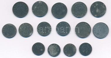 Német Harmadik Birodalom 1941-1944. 1pf Zn (4xklf, B és D verdejel) + 1941-1943. 5pf Zn (4xklf, A, B...