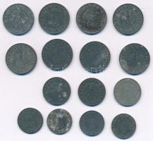 Német Harmadik Birodalom 1942-1944. 1pf Zn (4xklf, B, E és F verdejel) + 1940-1941. 5pf Zn (3xklf, A...