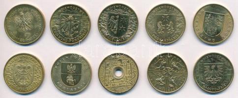 Lengyelország 2000-2006. 2Zl Cu-Zn-Al forgalmi emlékérmék, vegyes témákban (10xklf) T:UNC-XF Poland ...