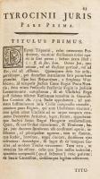[Mező-szegedi Szegedi János (1699-1770)] Joannes Szegedi: Tripartitum juris Hungarici tyrocinium, ju...