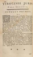 [Mező-szegedi Szegedi János (1699-1770)] Joannes Szegedi: Tripartitum juris Hungarici tyrocinium, ju...