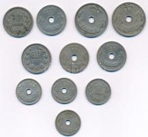 Románia 1900. 5b Cu-Ni + 1900. 10b Cu-Ni (2db) + 1905-1906. 5b Cu-Ni (3xklf) + 1905-1906. 10b Cu-Ni ...