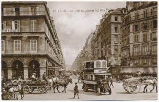 Paris, La Rue du Louvre. Felix Hubin. Derivaux / street view, shops, autobus. ND photo