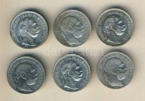 1893-1915. 1K (6x) mind klf évszámmal T:2,3