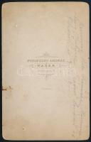 cca 1880 Férfiak csoportképe, hátoldalon feliratozott fotó (Fráter Loránd, Berzeviczy Béla, Szemere,...