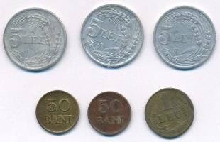 Románia 1947. 50b bronz (2db) + 1L sárgaréz + 5L Al "I. Mihály" (3db) T:AU-F
Romania 1947...