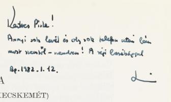 1980-1982-1998 László Gyula (1910-1998) régész-történész, képzőművész részére (3 db), és Dienes Istv...