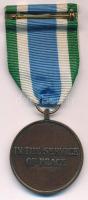 ENSZ 1992-1994. "ENSZ - A Béke Szolgálatában" bronz kitüntetés mellszalagon, szalagsávval,...