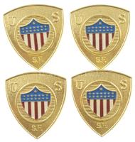 Amerikai Egyesült Államok DN "US SF" festett fém jelvény (34x36mm) (4db) T:UNC,AU USA ND "US SF" painted metal badge (34x36mm) (4pcs) C:UNC,AU