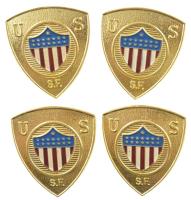 Amerikai Egyesült Államok DN "US SF" festett fém jelvény (34x36mm) (4db) T:UNC,AU USA ND "US SF" painted metal badge (34x36mm) (4pcs) C:UNC,AU