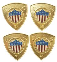 Amerikai Egyesült Államok DN "US SF" festett fém jelvény (34x36mm) (4db) T:UNC,AU USA ND "US SF" painted metal badge (34x36mm) (4pcs) C:UNC,AU