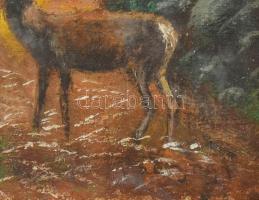 Haeryng Pál (?-?), működött feltehetően a XX. sz. első felében: Szarvas. Olaj, vászon, jelezve jobbr...