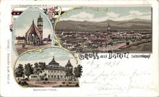 1898 Beszterce with Trade Union Office litho (EB)