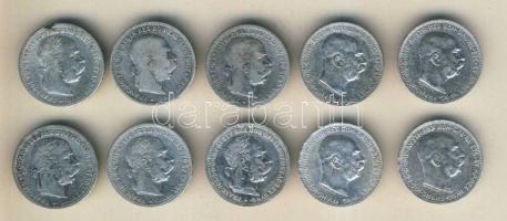 Ausztria 1893-1916. 1K (10x) mind klf évszámmal T:2/3,3