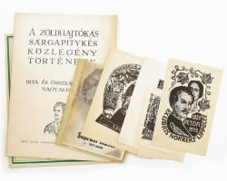 1973 Petőfi 150-nel kapcsolatos vegyes tétel, ex libris (5 db), nyomtatványok (4 db). Érdekes. átnézésre érdemes anyag!