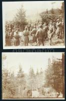 cca 1914-18 I. világháborús katonai fotók sírokkal, lovasokkal, ágyúval, stb., jelzés és felirat nél...