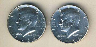 USA 1966. 1/2$ Ag "Kennedy" (2x) T:2