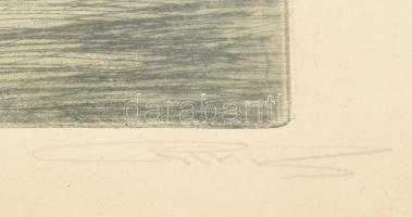 Olvashatatlan jelzéssel: Erdei út. Rézkarc, papír. Üvegezett, sérült fakeretben. 19x24,5 cm