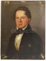 Mandl 1842 jelzéssel: Ernst Maximilian Hermann von Gaffron-Oberstradam (1797-1870) jogász, poltikus, a porosz felsőház tagjának portréja. Olaj, vászon, korabeli fa táblán. Jelzett, szélén kis sérülésekkel. 20x15 cm