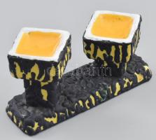 Király mázas kerámia gyertyatartó. Jelzett, hibátlan 22x12 cm