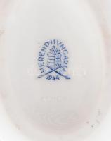 Herendi fonott tojás virág mintával. Kézzel festett, jelzett, minimális kopással 12x9 cm