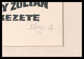 Fery Antal (1908-1994): Kodály Zoltán ex libris. Fametszet, papír, jelzett a metszeten, 12x9 cm Pasz...
