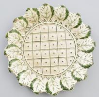 Miskolcz fajansz tányér (Butykay József gyára?), cca 1850, jelzett: Miskolcz, ragasztott, d: 21 cm