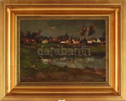 Balla László (1906-?): Nagybánya környéki táj. Olaj, karton. Jelezve jobbra lent. Fakeretben, hátoldalt autográf felirattal. Minimális felületi sérülésekkel