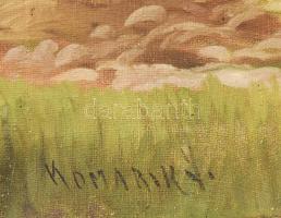 Komarik jelzéssel: Lovas tanya Olaj, vászon. 40x50 cm