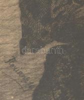 Fábián jelzéssel cca 1870: Betyár pipával. Ceruza, papír. 31x25 cm Jelzett, üvegezett fa keretben