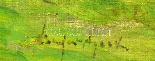 Bajor (Bayer) Ágost (1892-1958): Libapásztorok. Olaj, vászon Jelzett .60x80 cm keretben Vakráma nélk...