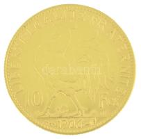 Franciaország 1906A 10Fr Au Párizs (3,22g/0.900) T:F 
France 1906A 10 Francs Au Paris (3,22g/0.900)...