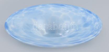 Kék skandináv? kínáló tál. Formába öntött, anyagában színezett, csiszolt, hibátlan 27,5 cm