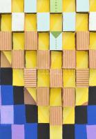 Sugár Gábor (1976-): Homokóra. Akril, vászon, kollázs, jelzett, hátoldalán autográf felirattal és a ...