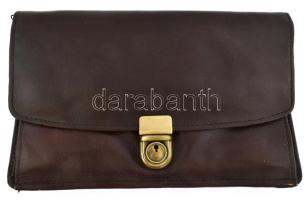 Bőr autóstáska, tárca, kulcsos zárral 24x16 cm