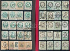 80 db régi magyar okmánybélyeg 2 db közepes berakólapon