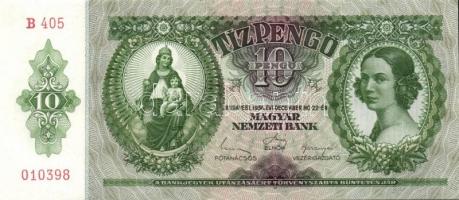 1936. 10P (3x) egymás utáni sorszámokkal T:I