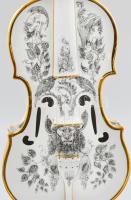 Hollóházi Porcelángyár, Szász Endre (Csíkszereda, 1926 - Mosdós, 2003): Hegedű. Hegedű alakú porcelá...