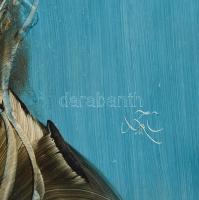 Szász Endre (1926-2003): Női portré. Olaj, farostlemez, jelzett. Dekoratív fakeretben, 50x50 cm. / o...