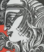 Szász Endre (1926-2003): Hollóházi Porcelán kép. Jelzett, sorszámozott (eltakarva) üvegezett keretbe...