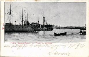 1899 (Vorläufer) Pola, SMS NOVARA (1850) cs. és kir. haditengerészet fregattja / K.u.K. Kriegsmarine Kriegs-Hafen, Fregatte / Austro-Hungarian Navy sail frigate