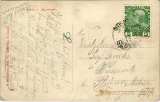 Pola, Am Steuer. K.u.k. Kriegsmarine / SMS Habsburg páncélos fregatt matrózai a dupla kerekű kormány...