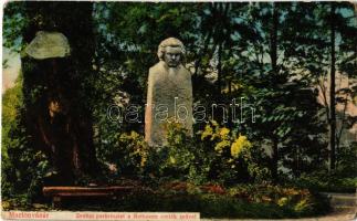 1936 Martonvásár, Dreher parkrészlet a Bethoven emlékművel (kopott sarkak / worn corners)