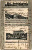 1907 Orosháza, Római katolikus templom, Alföld szálloda, Állami polgári fiú- és leányiskola, Árpád tér. Art Nouveau (szakadt / tear)