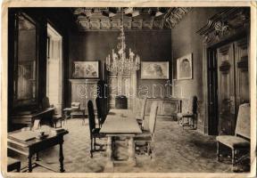 Budapest VIII. Fővárosi könyvtár, Tanácskozóterem, belső (FSZEK). Erdélyi cs. és kir. udvari fényképész felvétele (szakadt / tear)