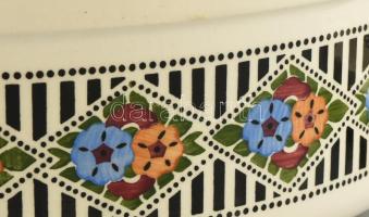 Urbach-Freres - Flora Népi szecessziós mintás fajansz mosdó készlet. Mosdótál, kancsó, szappan és fo...