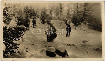 1952 Kékes, Kékestető; Sportolnak a dolgozók télen