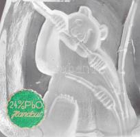 Pandás kristály levélnehezék. Skandináv. Hibátlan 12 cm